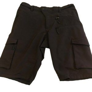 MTB Sz L Men's Cycling Shorts Cargo Zip Fly Black Mountain Bike Shorts Adjustabl